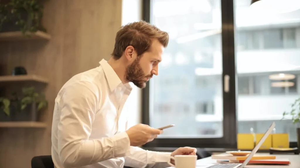 Man working remotely