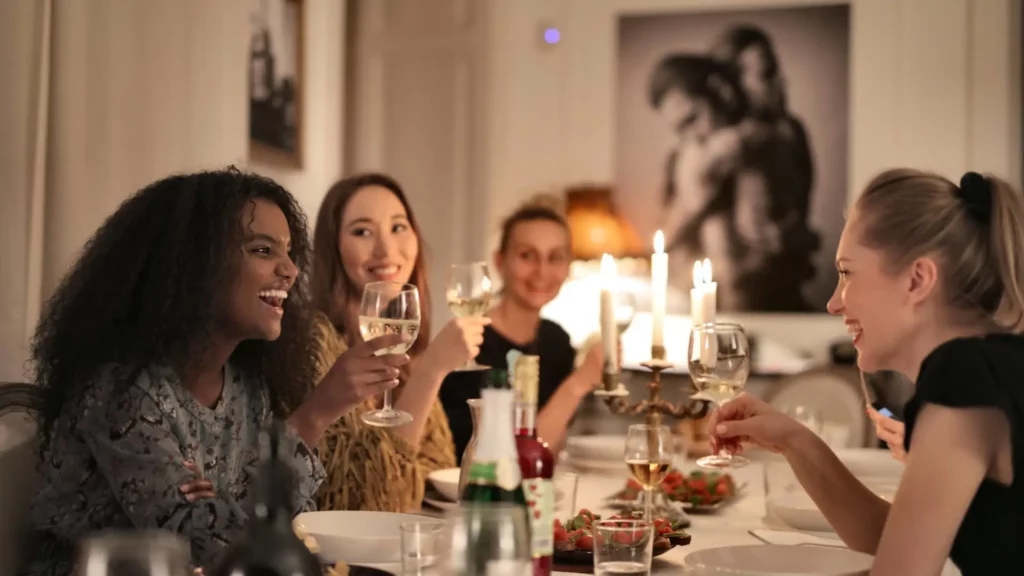 women having dinner