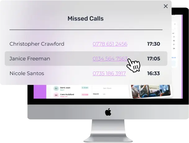 missed call tracking care home